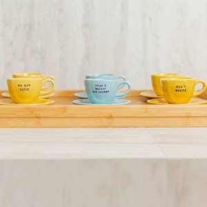 Foto do produto Xícaras de Café Viver é Melhor Que Sonhar Azul - 2 unidades